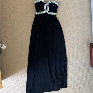 City Studio Black strapless prom dress